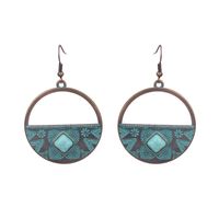 1 Pair Hip-Hop Retro Solid Color Inlay Alloy Turquoise Drop Earrings sku image 7