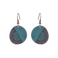 1 Pair Hip-Hop Retro Solid Color Inlay Alloy Turquoise Drop Earrings sku image 2