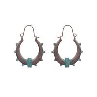 1 Pair Hip-Hop Retro Solid Color Inlay Alloy Turquoise Drop Earrings sku image 5