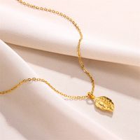 304 Stainless Steel 18K Gold Plated Simple Style Classic Style Asymmetrical Plating Solid Color Pendant Necklace main image 5