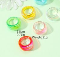 Wholesale Jewelry Sweet Solid Color Plastic Resin Rings main image 2