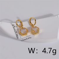 1 Pair Retro Sweet Geometric Inlay Copper Artificial Crystal 18K Gold Plated Drop Earrings sku image 1