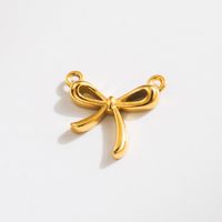 1 Piece 19 * 13mm 25 * 20mm Diameter 15mm Hole 1~1.9mm Stainless Steel 14K Gold Plated Butterfly Bow Knot Polished Pendant main image 5