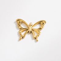 1 Piece 19 * 13mm 25 * 20mm Diameter 15mm Hole 1~1.9mm Stainless Steel 14K Gold Plated Butterfly Bow Knot Polished Pendant main image 6