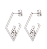 1 Pair Casual Glam Notes Stainless Steel Earrings main image 1