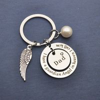 Simple Style Letter Wings 201 Stainless Steel Zinc Alloy Stoving Varnish Polishing Artificial Pearls Mother'S Day Father'S Day Unisex Keychain Bag Pendant sku image 2