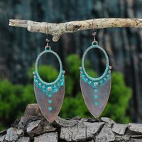 1 Pair Retro Solid Color Hollow Out Zinc Alloy Drop Earrings sku image 8