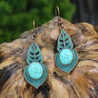 1 Pair Retro Solid Color Hollow Out Zinc Alloy Drop Earrings sku image 6