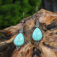 1 Pair Retro Solid Color Hollow Out Zinc Alloy Drop Earrings sku image 3