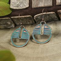 1 Pair Retro Solid Color Hollow Out Zinc Alloy Drop Earrings sku image 4