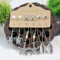 1 Set Ethnic Style Color Block Inlay Alloy Turquoise Drop Earrings main image 5