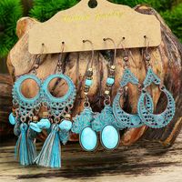 1 Set Retro Solid Color Plating Alloy Gold Plated Drop Earrings sku image 8