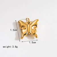 1 Piece 19 * 13mm 25 * 20mm Diameter 15mm Hole 1~1.9mm Stainless Steel 14K Gold Plated Butterfly Bow Knot Polished Pendant sku image 4