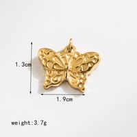 1 Piece 19 * 13mm 25 * 20mm Diameter 15mm Hole 1~1.9mm Stainless Steel 14K Gold Plated Butterfly Bow Knot Polished Pendant sku image 2