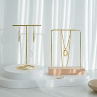 Elegant Nordic Style Letter Solid Wood Iron Polishing Jewelry Display main image 4
