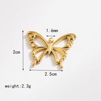1 Piece 19 * 13mm 25 * 20mm Diameter 15mm Hole 1~1.9mm Stainless Steel 14K Gold Plated Butterfly Bow Knot Polished Pendant sku image 3