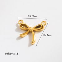 1 Piece 19 * 13mm 25 * 20mm Diameter 15mm Hole 1~1.9mm Stainless Steel 14K Gold Plated Butterfly Bow Knot Polished Pendant sku image 1
