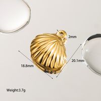 1 Piece 12.2 * 11mm 17.6 * Mm 18.1 * Mm Hole 1~1.9mm Stainless Steel 14K Gold Plated Starfish Shell Fish Tail Polished Pendant sku image 4