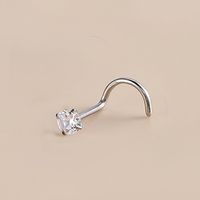 3 Pieces Nose Rings & Studs Simple Style Classic Style Solid Color Stainless Steel Inlay Zircon Nose Rings & Studs main image 7