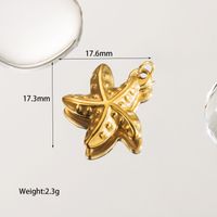 1 Piece 12.2 * 11mm 17.6 * Mm 18.1 * Mm Hole 1~1.9mm Stainless Steel 14K Gold Plated Starfish Shell Fish Tail Polished Pendant sku image 3