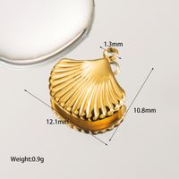 1 Piece 12.2 * 11mm 17.6 * Mm 18.1 * Mm Hole 1~1.9mm Stainless Steel 14K Gold Plated Starfish Shell Fish Tail Polished Pendant sku image 2