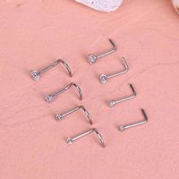 3 Pieces Nose Rings & Studs Simple Style Classic Style Solid Color Stainless Steel Inlay Zircon Nose Rings & Studs main image 4