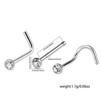 3 Pieces Nose Rings & Studs Simple Style Classic Style Solid Color Stainless Steel Inlay Zircon Nose Rings & Studs main image 5