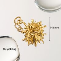 1 Piece 10.7 * Mm 15 * 30mm 14.8mm Diameter Hole 1~1.9mm Hole 4~4.9mm Stainless Steel 14K Gold Plated Human Sun Heart Shape Polished Pendant sku image 4