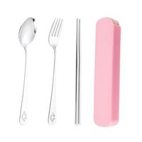 Casual Cute Solid Color 304 Stainless Steel Plastic Spoon 3 Pieces sku image 1
