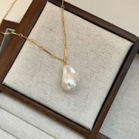 Y2K Nordic Style Exaggerated Irregular Freshwater Pearl Copper 18K Gold Plated Pendant Necklace In Bulk main image 4