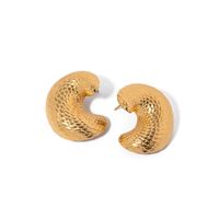 1 Pair IG Style Fish Scales 316 Stainless Steel  18K Gold Plated Earrings main image 5