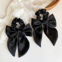 Women's Cute Vacation Solid Color Bow Knot Cloth Satin Hair Tie main image video
