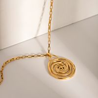 304 Stainless Steel 18K Gold Plated IG Style Basic Classic Style Spiral Pendant Necklace main image 3