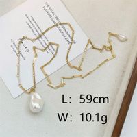 Y2K Nordic Style Exaggerated Irregular Freshwater Pearl Copper 18K Gold Plated Pendant Necklace In Bulk sku image 2