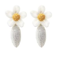 Pastoral Flower Raffia Gauze Women's Drop Earrings 1 Pair sku image 4