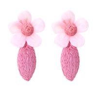 Pastoral Flower Raffia Gauze Women's Drop Earrings 1 Pair main image 5