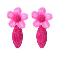 Pastoral Flower Raffia Gauze Women's Drop Earrings 1 Pair sku image 1