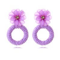 Casual Simple Style Flower Raffia Resin Women's Drop Earrings 1 Pair main image 1