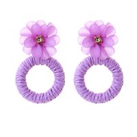 Casual Simple Style Flower Raffia Resin Women's Drop Earrings 1 Pair sku image 2