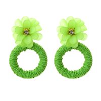 Casual Simple Style Flower Raffia Resin Women's Drop Earrings 1 Pair sku image 3
