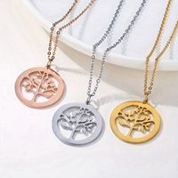 316 Stainless Steel  18K Gold Plated Simple Style Classic Style Plating Life Tree main image 4