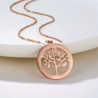 316 Stainless Steel  18K Gold Plated Simple Style Classic Style Plating Life Tree main image 5