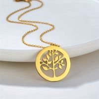 316 Stainless Steel  18K Gold Plated Simple Style Classic Style Plating Life Tree main image 6