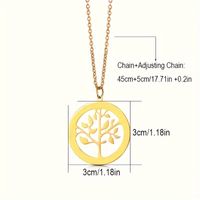 316 Stainless Steel  18K Gold Plated Simple Style Classic Style Plating Life Tree main image 2