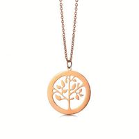 316 Stainless Steel  18K Gold Plated Simple Style Classic Style Plating Life Tree main image 1