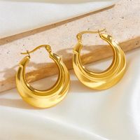 1 Pair Vintage Style Simple Style Solid Color Titanium Steel Titanium Steel 18K Gold Plated Ear Studs sku image 8