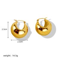 1 Pair Retro Simple Style Classic Style Solid Color 304 Stainless Steel 18K Gold Plated Earrings main image 2