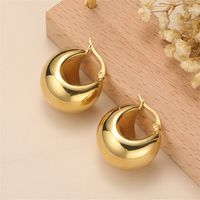 1 Pair Retro Simple Style Classic Style Solid Color 304 Stainless Steel 18K Gold Plated Earrings main image 5