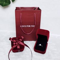 Elegant Simple Style Letter Solid Color Flannel Jewelry Boxes sku image 2