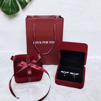 Elegant Simple Style Letter Solid Color Flannel Jewelry Boxes sku image 6